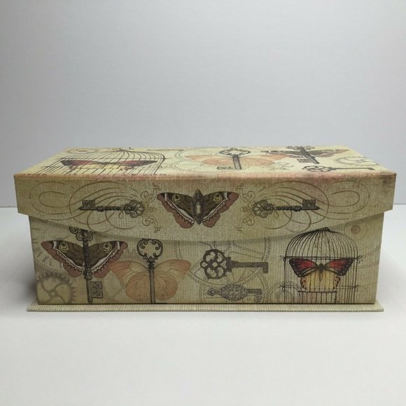 Organizing Essentials Decorative Storage Trinket Box Butterfly Key 11x5.5x4 - Picture 1 of 10